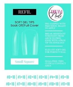 UÑAS SOFT GEL SMALL CUADRADAS DREAM NAILS -INS1230