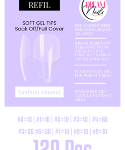 120 UÑAS SOFT GEL MEDIUM ALMOND DREAM NAILS -INS1591