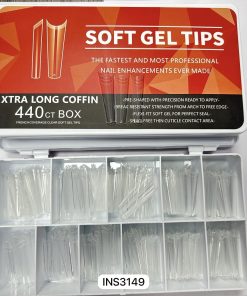 440 TIPS COFFIN XL PARA UÑAS ACRILICAS, POLYGEL O GEL- INS3149