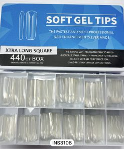 UÑAS SOFT GEL XXL SQUARE 550 UNID -INS3108