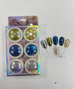 PACK DE 6 DECORACIONES EFECTO ESPEJO Y PAPEL ORO - MS-35