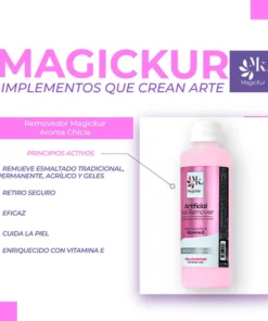 REMOVEDOR DE ESMALTE, GEL Y ACRILICO MAGICKUR 250ML -INS3198
