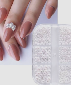 SET DE PERLAS PLANAS X6 (BLANCAS) INS-4513