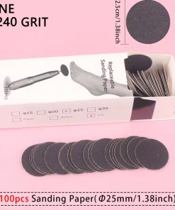 100 LIJAS PARA FRESA DE PEDICURE (LIJA REPUESTO PODODISC) #240 - INS1701D