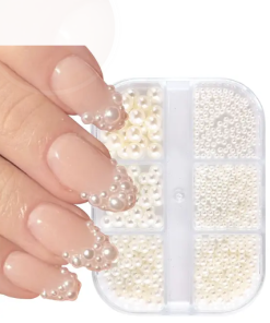 SET DE PERLAS PLANAS X6 (AMARILLO NACAR) INS-4514