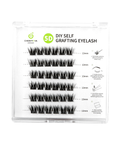 PESTAÑAS POSTIZAS DE RACIMOO 5D CHERIMOYA NEGRO D 1.3 MM 5 MM - INS4855