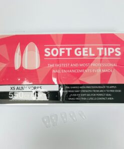 550 TIPS XS ALMENDRAS PARA UÑAS ACRILICAS, POLYGEL O GEL (CAJA ROSA)- INS4612