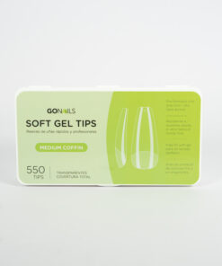 GO NAILS SOFT GEL TIPS - MEDIUM COFFIN (PRE-LIMADOS) (550 UNIDADES) - INS4639