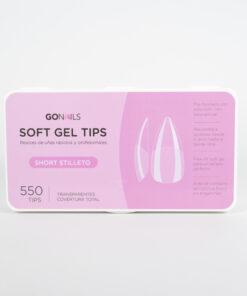 GO NAILS SOFT GEL TIPS - SHORT STILETTO (PRE-LIMADOS) (550 UNIDADES) - INS4638